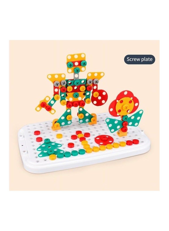 3D DIY Mushroom Nails Puzzle Game Creative Screw Drill Toy Table Set Educational STEM Jigsaw Building Toy Engineering Gift for Boys  Girls - Image 3